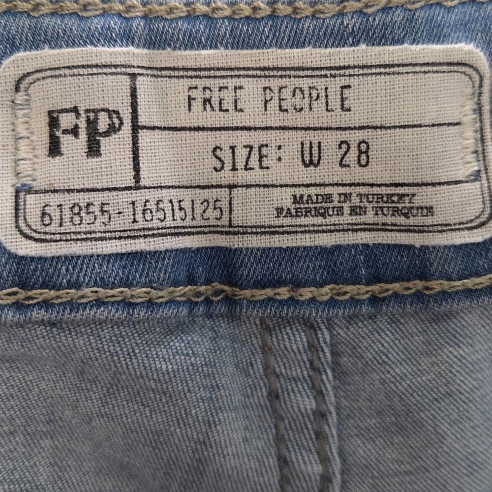 Free People Lace Up Light Wash High Rise Skinny Jeans Size 28 - Picture 4 of 4